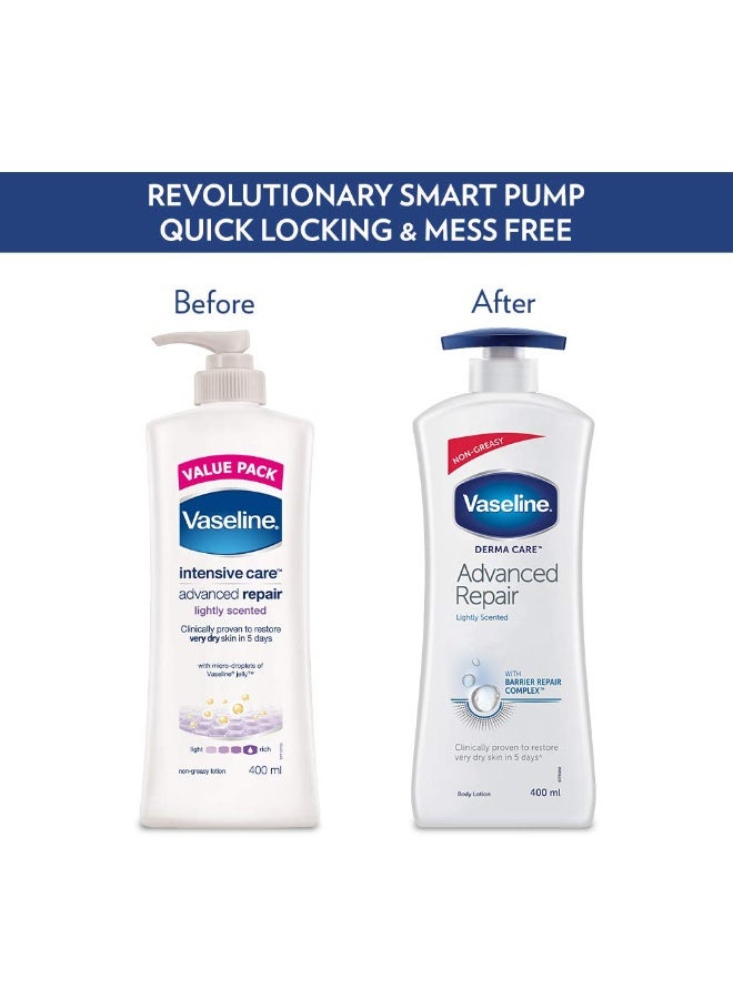 Vaseline Derma Care Advanced Repair Body Lotion|For Sensitive Dry Skin| Non Greasy|Long Lasting Moisturisation|400 ml (Pack of 2) - Image 2